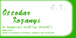 ottokar kozanyi business card